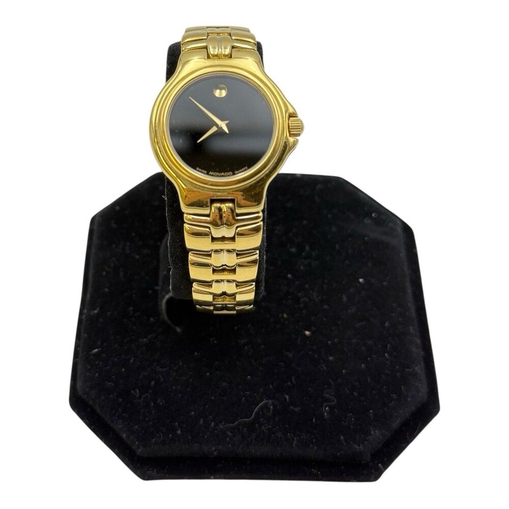 Women Vintage Movado Museum Olympian Watch 88.A1.827.2 Gold Steel Case Swiss